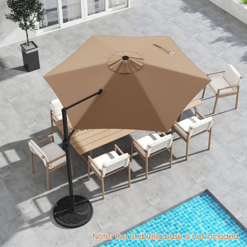 9 FT Cantilever Patio Umbrella with Vented Top and Sun-Protective Canopy-Gray image number 2