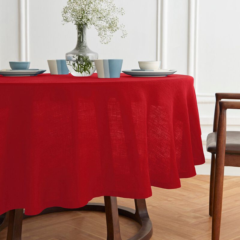 Solino Home 100% Pure Linen Round Tablecloth - Sonoma