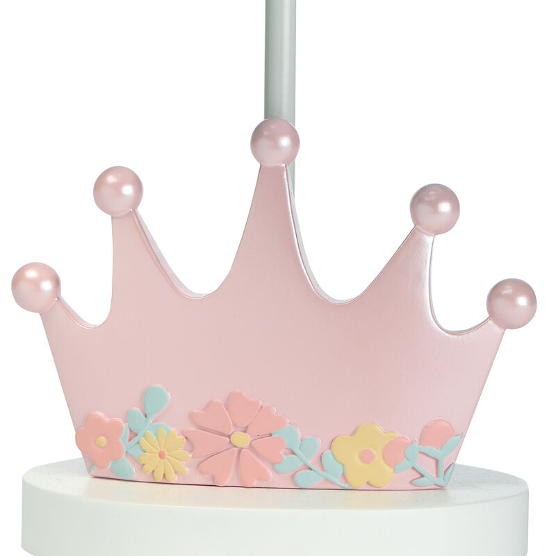 Lambs & Ivy Disney Princesses Pink Crown Nursery Lamp with Shade & Bulb