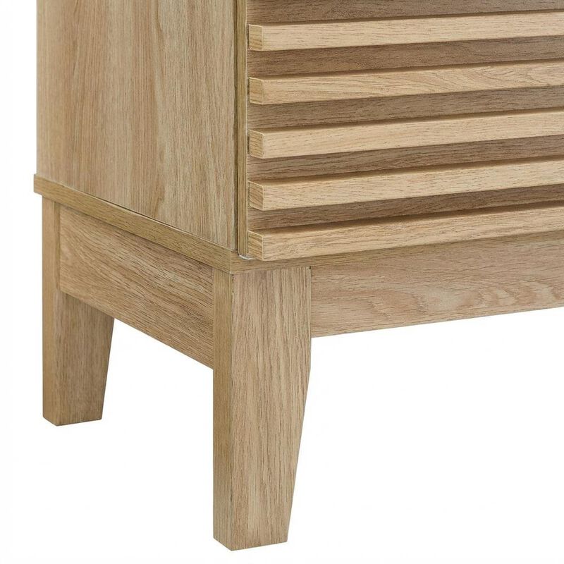 Two-Drawer Nightstand in Brown Modern Finish with Stylish Design image number 5