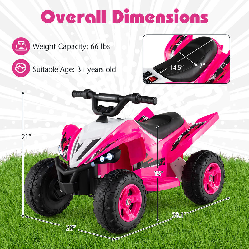 Kids 12V Ride On 4 Wheeler ATV with LED Lights and Speed Control image number 2