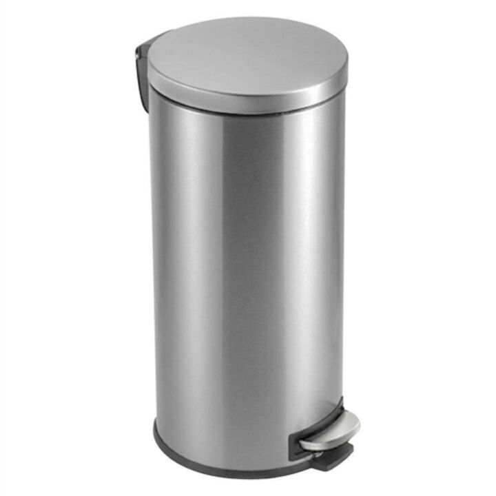 8 Gallon Round Stainless Steel Step Trash Can Kitchen Bathroom Home Office