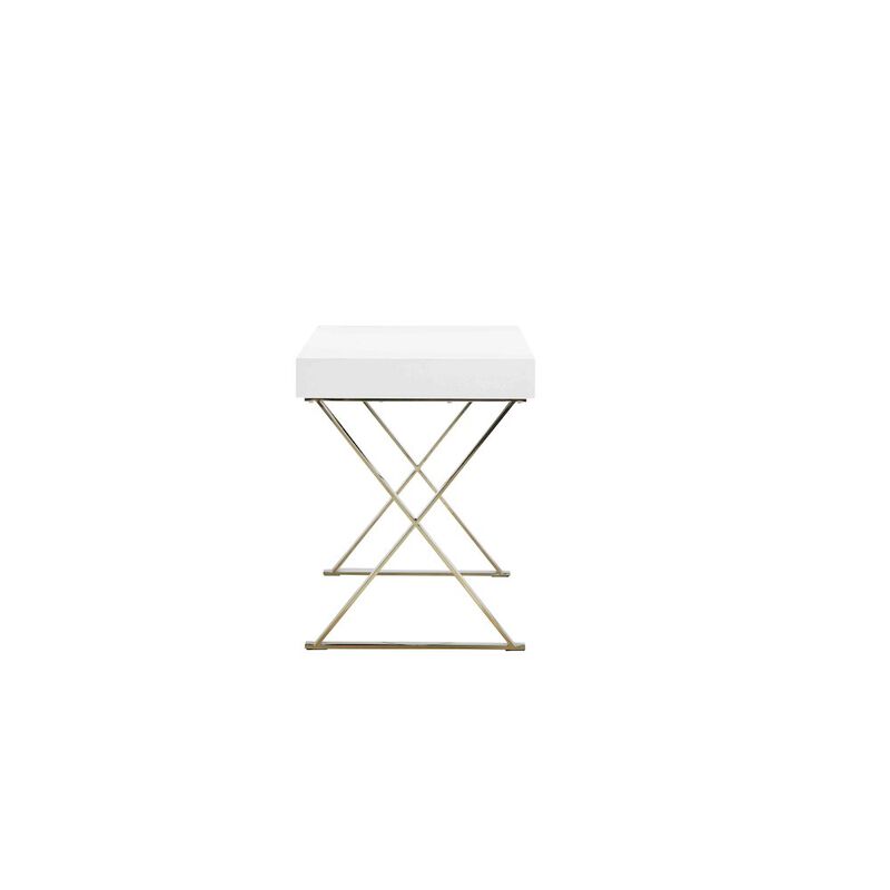 Pangea Home Gold Alexa Desk White & Gold Combo