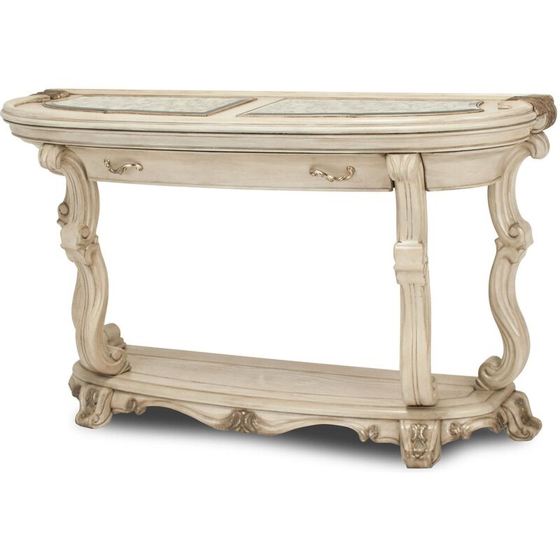 Michael Amini Platine de Royale Console Table - Champagne