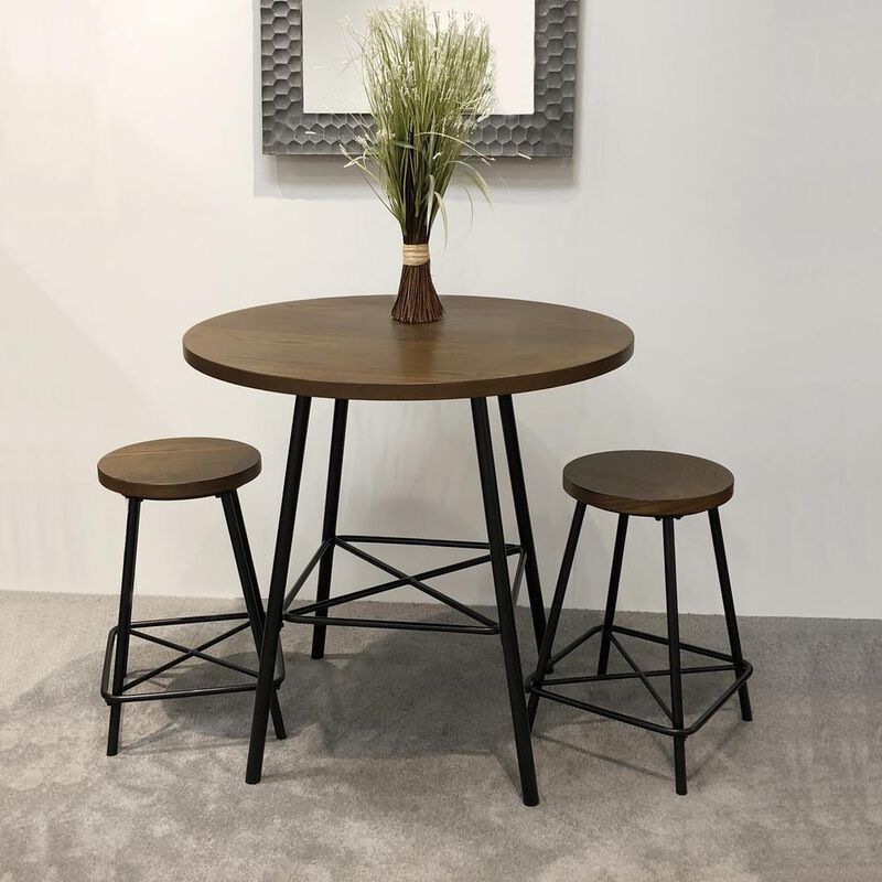 Carolina Living Illona 24 Counter Stool - Set of 2 - Elm Seat - Black Base