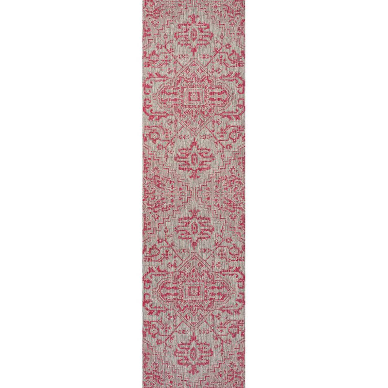 Estrella Bohemian Medallion Textured Weave Indoor/Outdoor Area Rug