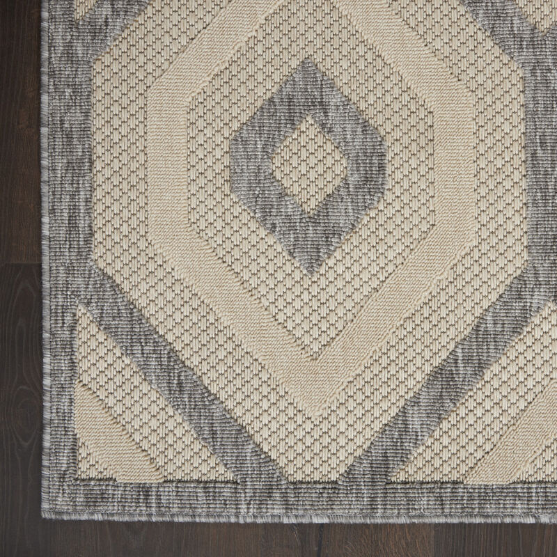 HomeRoots 6' X 9' Cream And Gray Geometric Indoor Outdoor Area Rug image number 4