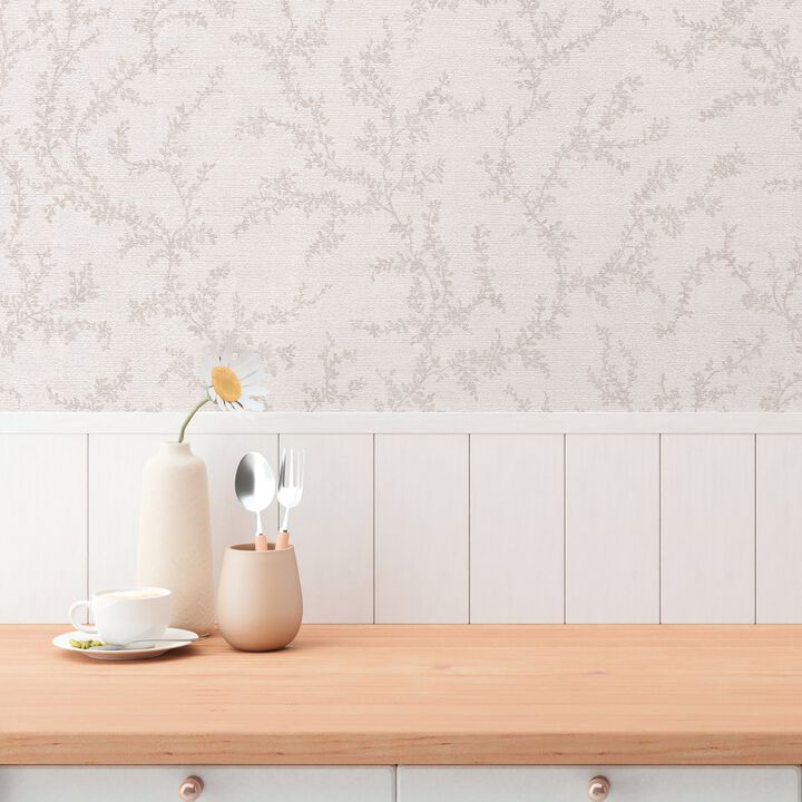 Hygge Home Trailing Vines Motif Beige Wallpaper GG82120