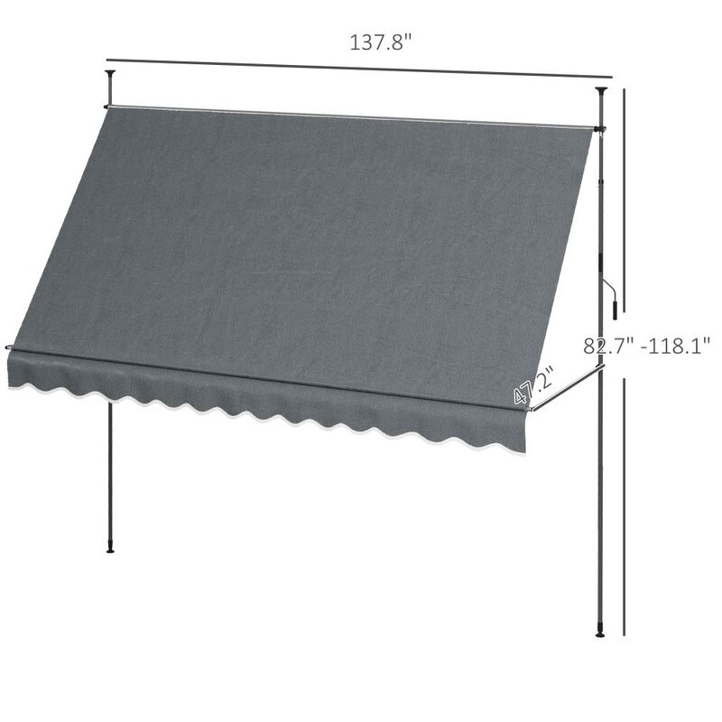 Hivvago Easy-Install Manual Awning for Windows and Doors image number 2