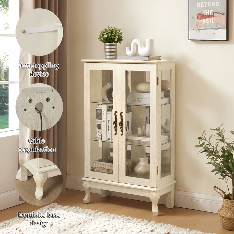 25.98 in. Display Cabinet with 2 Glass Doors