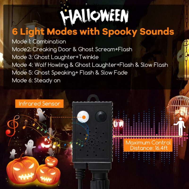 4.5ft Christmas Tree with Spooky Lights and Music image number 5
