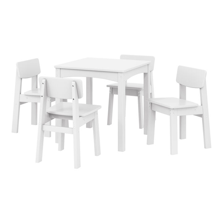 WestinTrends Kids 5-Piece Modern HDPE Dining Table and Chairs Set