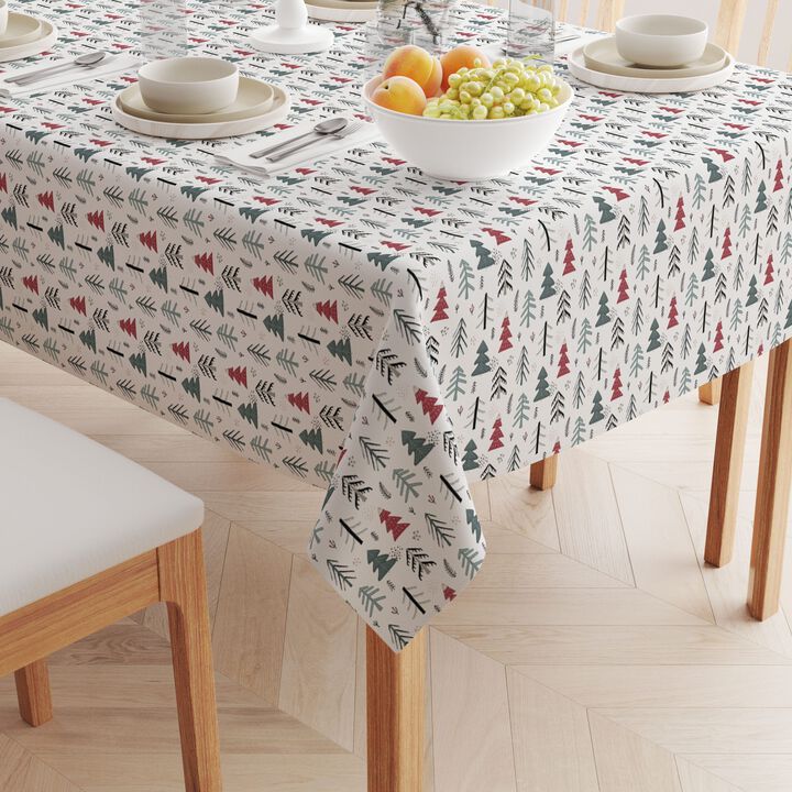 Fabric Textile Products, Inc. Rectangular Tablecloth, 100% Cotton, Christmas Tree Doodle
