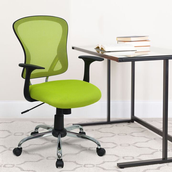 Alfred Mid-Back Dark Gray Mesh Swivel Task Office Chair with Chrome Base and Arms