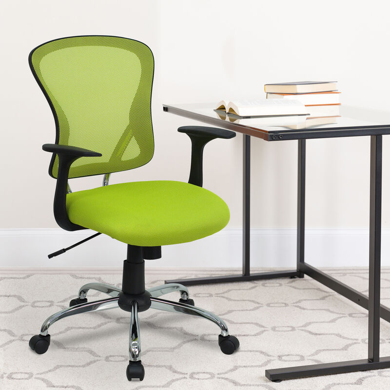 Alfred Mid-Back Dark Gray Mesh Swivel Task Office Chair with Chrome Base and Arms image number 1