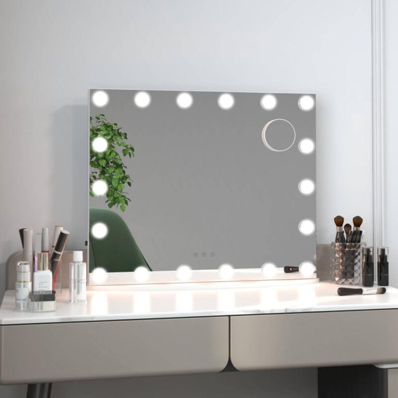 Hivvago Vanity Mirror with 18 Dimmable LED Bulbs and 3 Color Lighting Modes