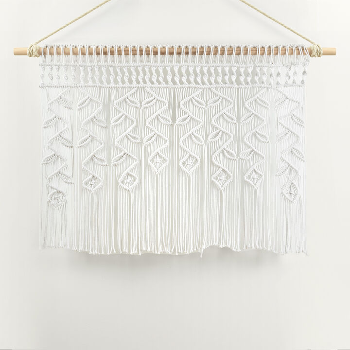 Boho Macrame Leaf Cotton Valance/Kitchen Curtain/Wall Décor