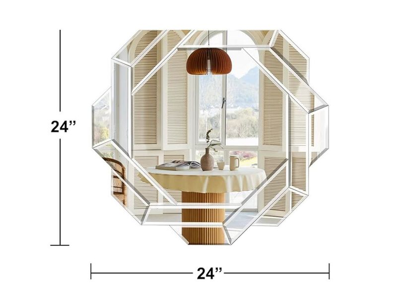 24" Helicoid Beveled Wall Mirror – Frameless Accent for Any Room