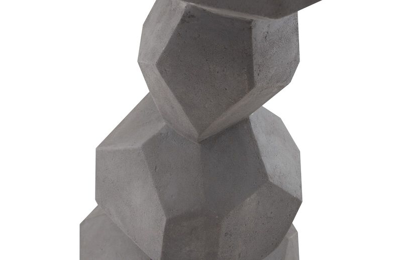 Faceted Rock Column Sculpture