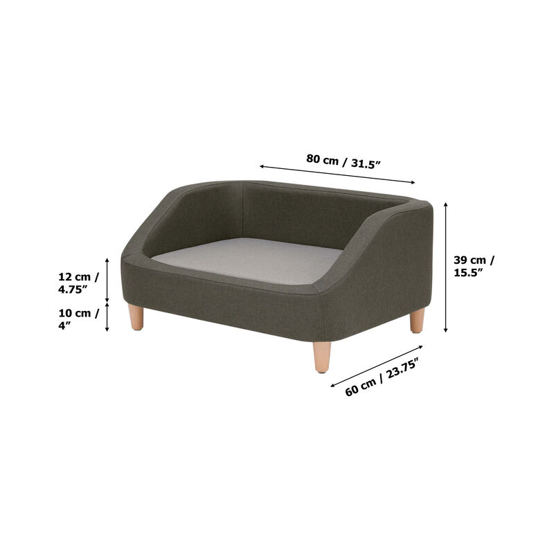 Bennett Linen Sofa Dog Bed for Small and Medium Dogs, Gray image number 6