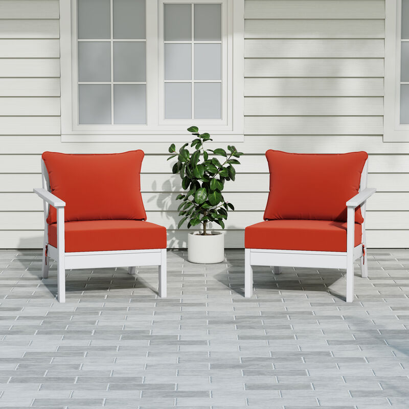 WestinTrends Outdoor Patio HDPE Loveseat Sofa with Patio Cushions