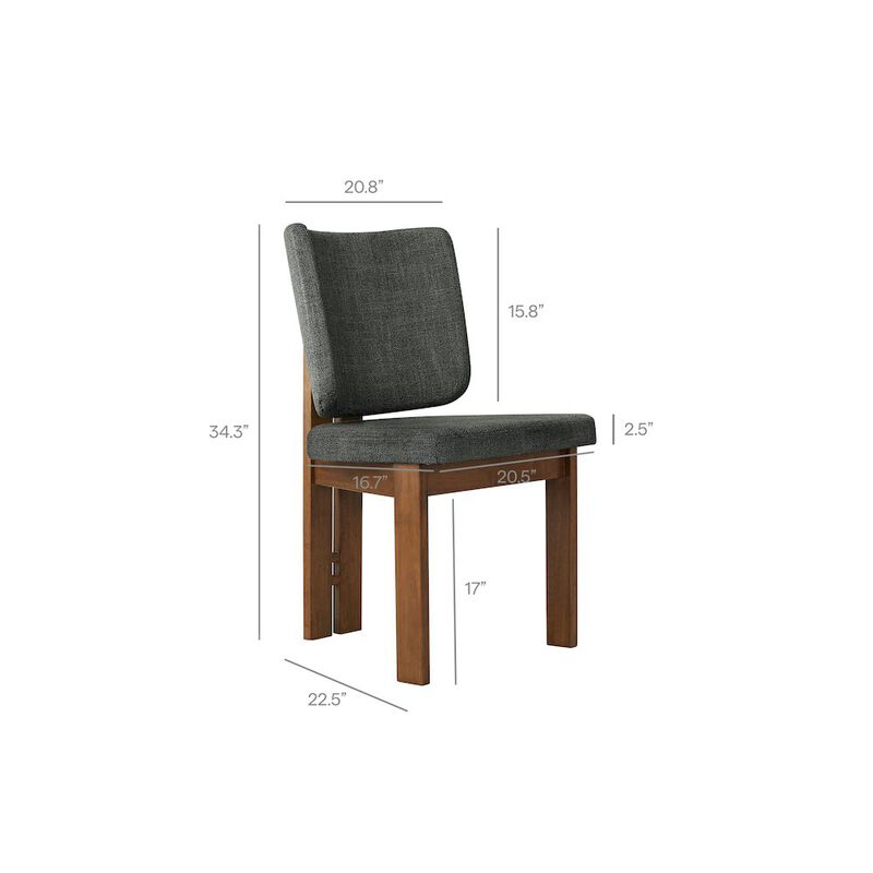 Alba Armless Upholstered Dining Chairs Set Of 2 image number 2