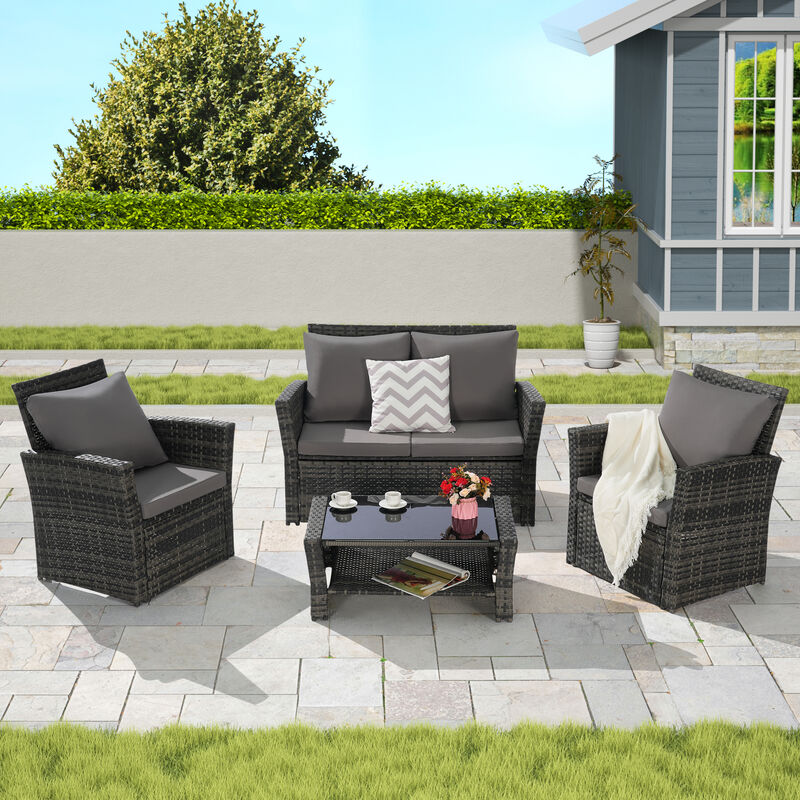 TATEUS 4 Pieces Patio Seating Set image number 1