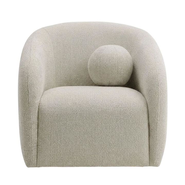 Chenille Fabric Swivel Accent Chair with Arms for Living Room, Dove Gray