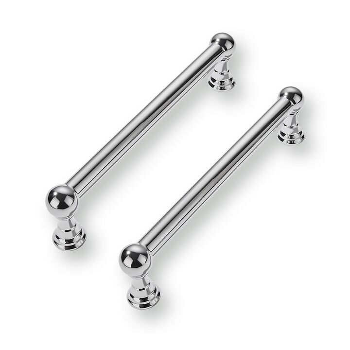CABDM 2 Pack 5 Inch Solid Kitchen Cabinet Handles Poilshed Chrome Heavy Duty Cabinet Pulls Drawer Pulls Cabinet Hardware Kitchen