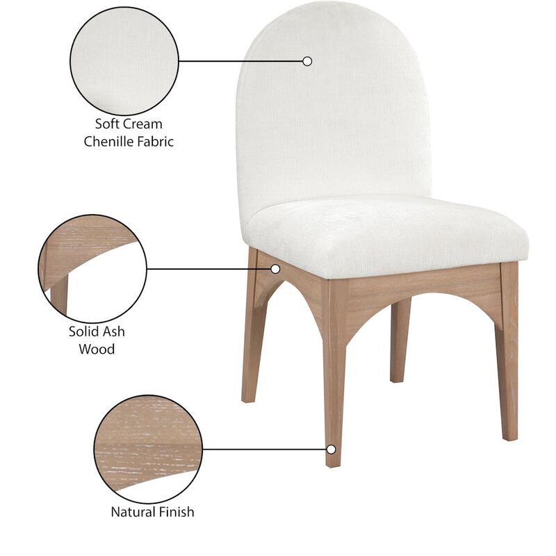 Meridian Furniture Waldorf Cream Chenille Fabric Dining Chair