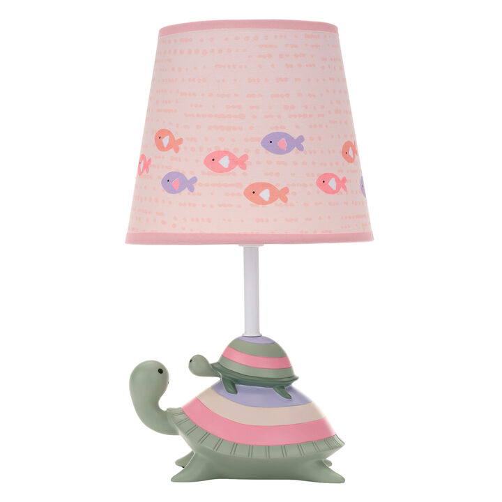 Lambs & Ivy Sea Dreams Turtles Nursery Lamp with Shade & Bulb - Pink