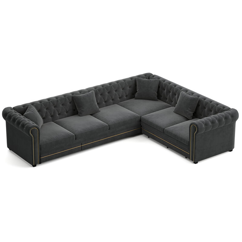 Bomswe 115.3" L-Shaped Sleeper Sofa image number 0