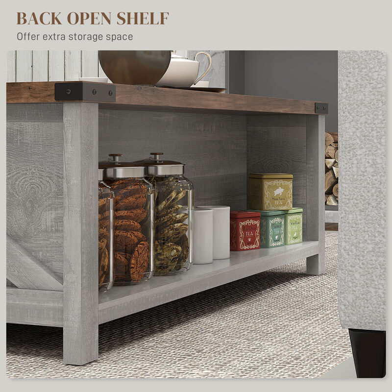 Hivvago Living Room Coffee Table with Open Shelf and Drawer image number 4