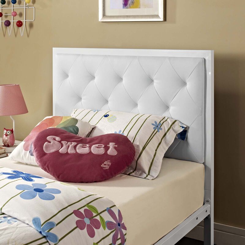 Modway - Mia Twin Vinyl Bed White White image number 7