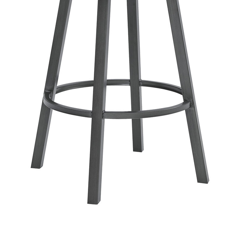 Fargo  Counter Height Metal Barstool in Mineral Finish with Black Faux Leather