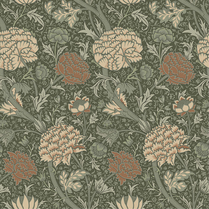 Cray Sea Green Floral Trail Wallpaper