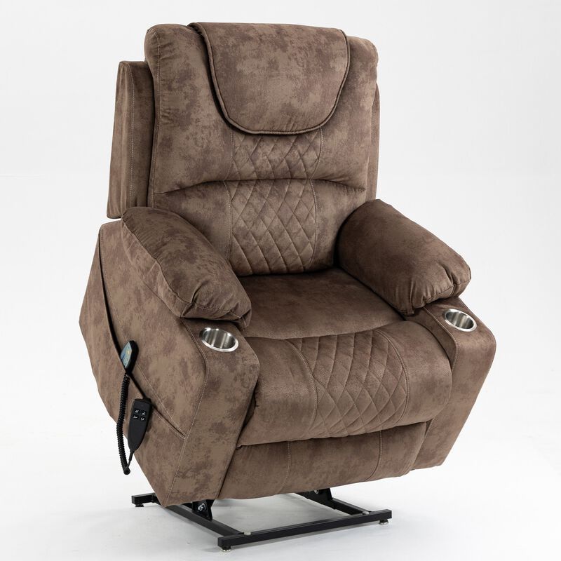 Clihome Lounge chair lift chair relax sofa chair sitting room furniture sitting room power supply elderly electric lounge chair (180 degree lying flat)