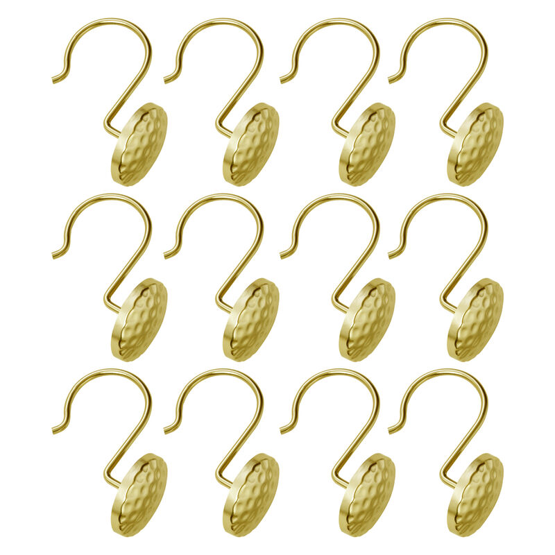 Metal Shower Curtain Hooks, Set of 12 image number 2