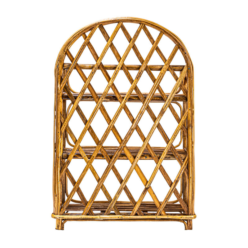 Rattan Wall Shelf with 3-Tier Shelves, Natural image number 4