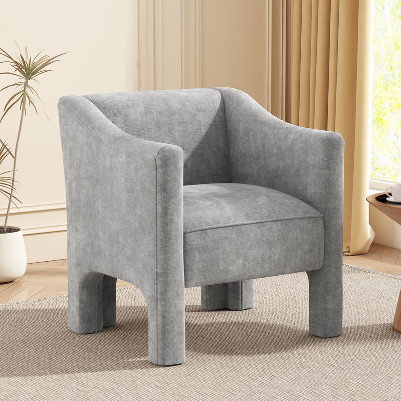 Merax Modern Barrel Accent Chair with Wraparound Enclosed Arms image number 2