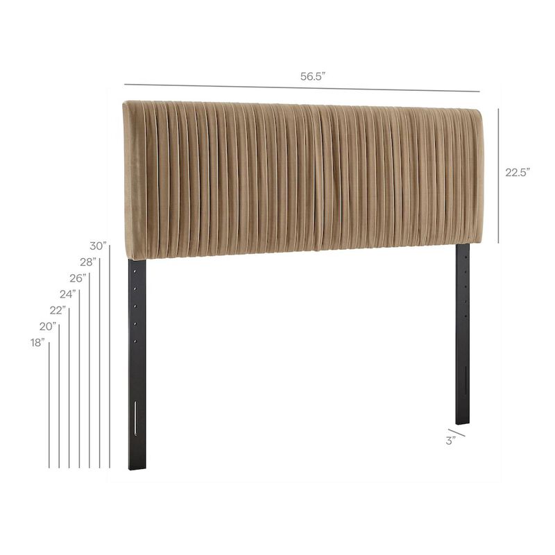 Eloise Stain-Resistant Performance Velvet Full Headboard image number 2