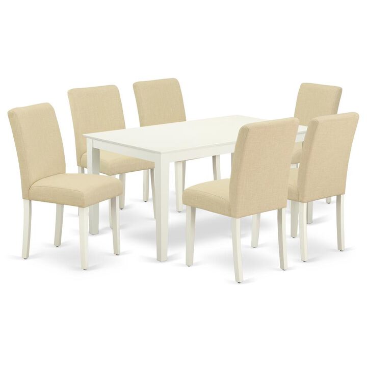 Dining Room Set Linen White, CAAB7-LWH-02