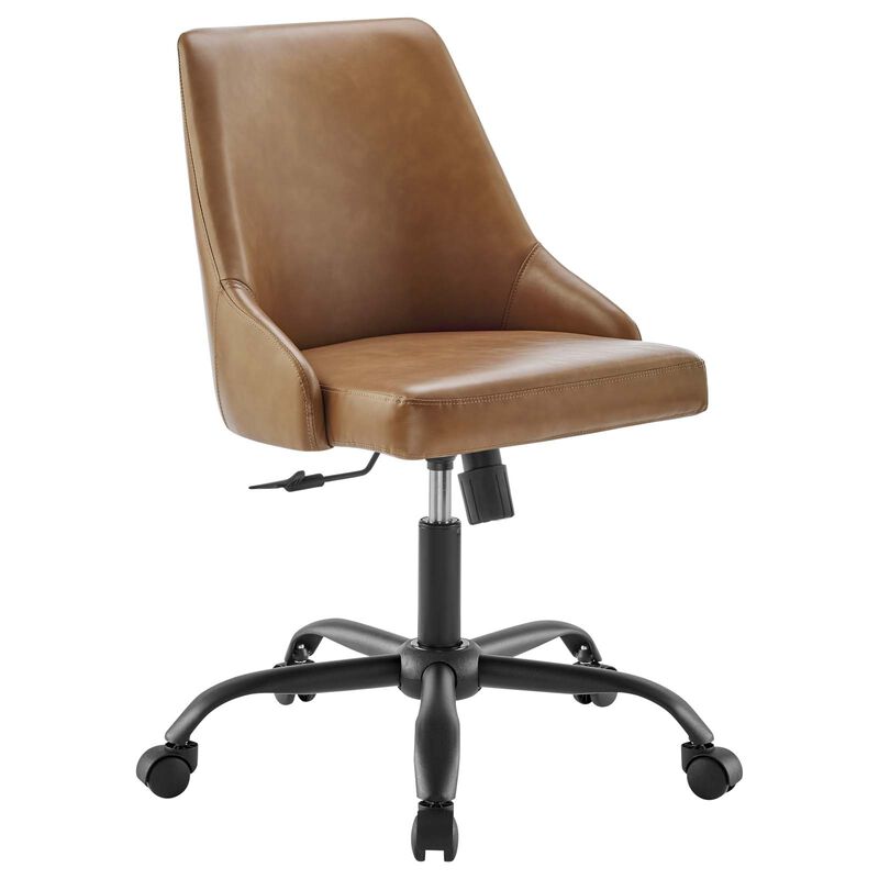 Modway Furniture - Designate Swivel Vegan Leather Office Chair Black Gray image number 2
