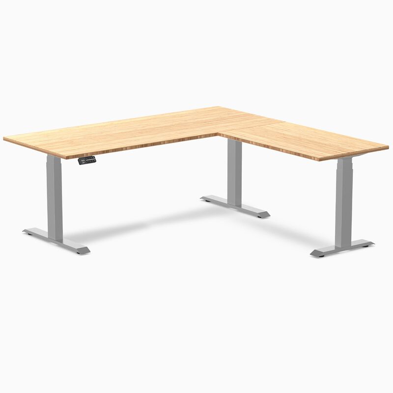 Desky Bamboo L-Shape Sit Stand Desk image number 6