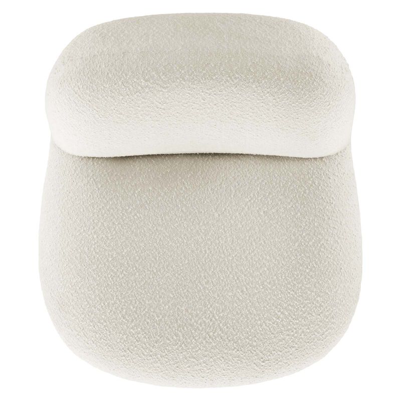 Kindred Boucle Upholstered Upholstered Fabric Swivel Chair White EEI-5485-GLD-IVO