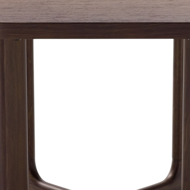 Hivvago 24 Inch Brown Solid Wood Square Cross Legs End Table