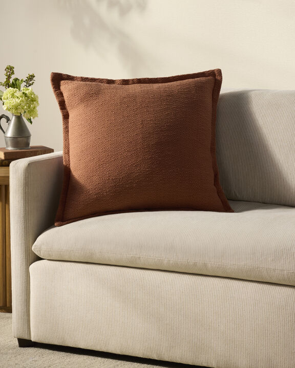 Morris Orange 22''x22'' Cover w/ Down Pillow
