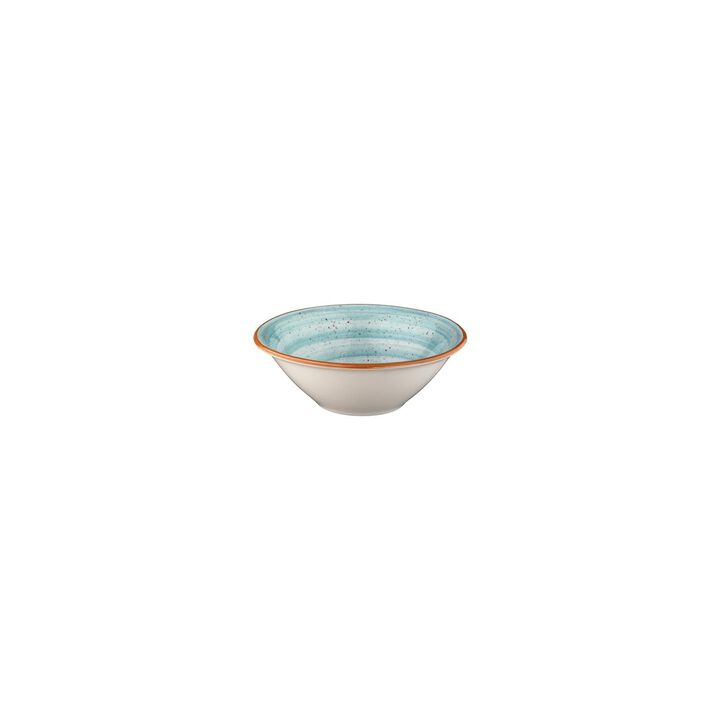 Aqua dia.6.25" h:2" 13 oz. Round Blue Porcelain Bowl (Set of 4)
