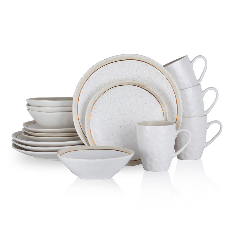 Stone Lain Clara Porcelain 16 Piece Dinnerware Set