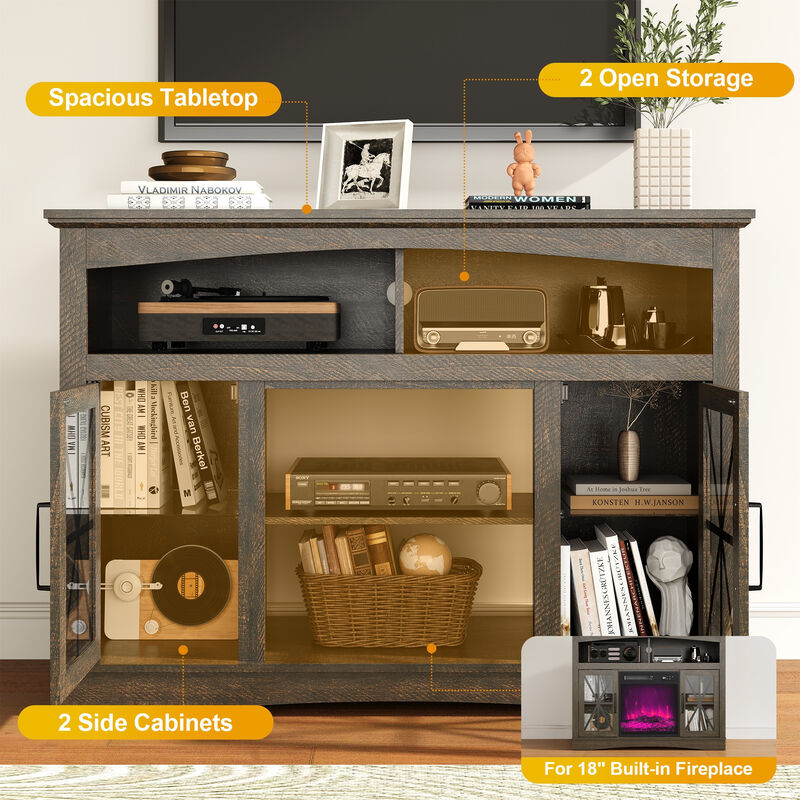 Wuxmib 50-59 inches Farmhouse TV Stand image number 6